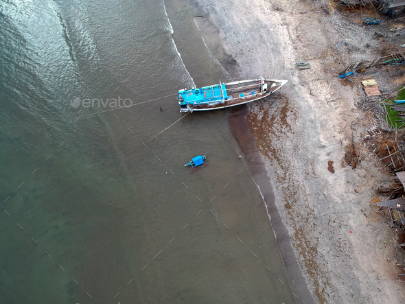 Aerial View of Paradise Beach of Indonesia and White Sandy Beach ...