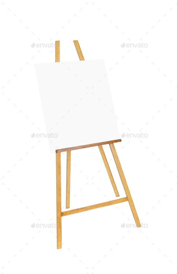 Canvas Painting Stand Wooden Easel Art Supply Isolated, Mock Up