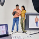 Collaboration, photographer and startup people in studio set with camera for shoot, magazine projec - PhotoDune Item for Sale