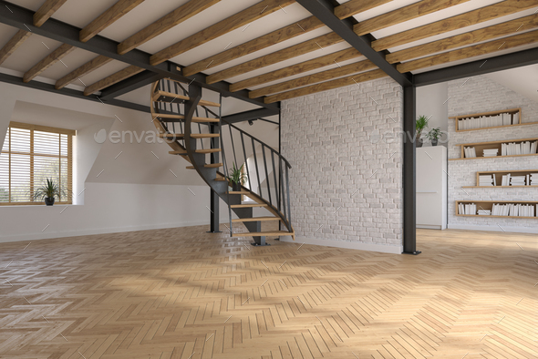 Modern style conceptual interior empty room - Stock Photo - Images