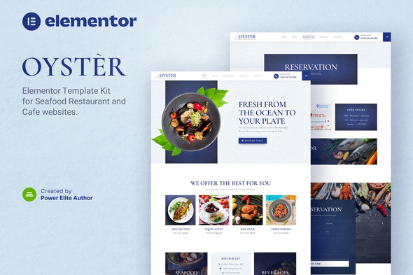 Oyster – Seafood Restaurant & Cafe Elementor Template Kit