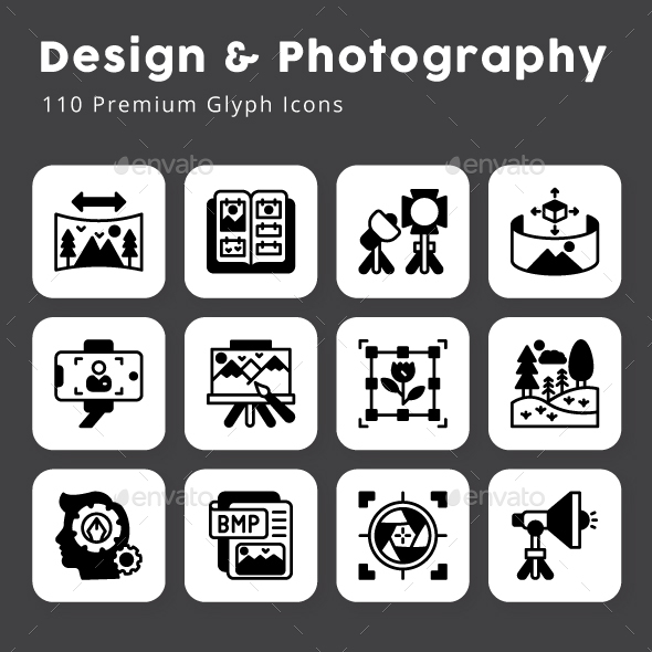 [DOWNLOAD]Design and Photography Glyph Icons