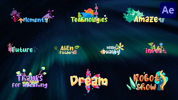 Alien Flowers Titles for After Effects