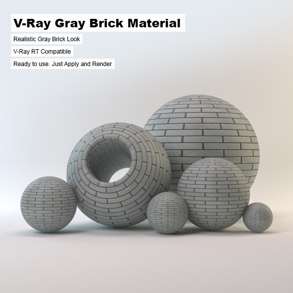 V-Ray Gray Brick - 3Docean 3675822