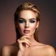 Photo of young woman with style make-up. Portrait of blonde woman with a beautiful face. Closeup  - PhotoDune Item for Sale