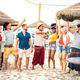 Young trendy friends dancing and having fun at chiringuito beach club - PhotoDune Item for Sale