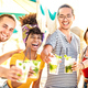 Diverse trendy friends having fun drinking mojito cocktails at sunset beach party - PhotoDune Item for Sale