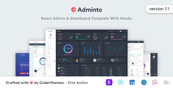 Adminto - React Admin & Dashboard Template by coderthemes | ThemeForest