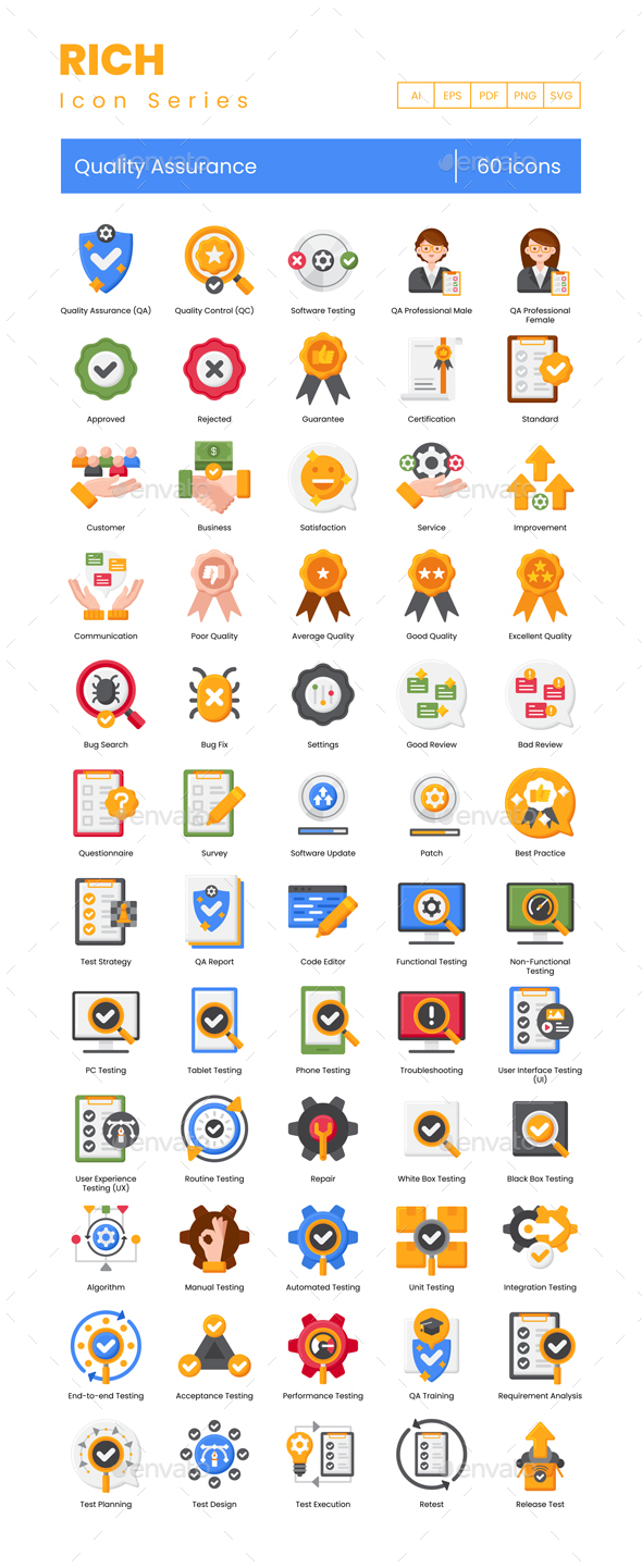 [DOWNLOAD]60 Quality Assurance Icons | Rich Series