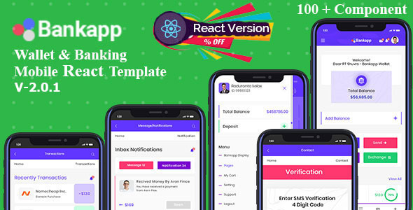 Bankapp - Mobilekit Wallet & Banking React JS Mobile Template With RTL