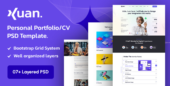 Xuan - Personal Portfolio/CV PSD Template.