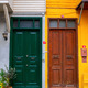 Wooden doors of historical old colorful houses in Kuzguncuk, Istanbul. - PhotoDune Item for Sale