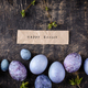 Festive Easter eggs in purple and blue color - PhotoDune Item for Sale