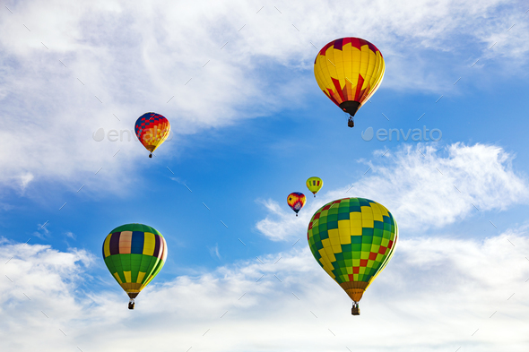 Colorful hot air balloons - Stock Photo - Images