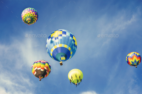 Colorful hot air balloons - Stock Photo - Images