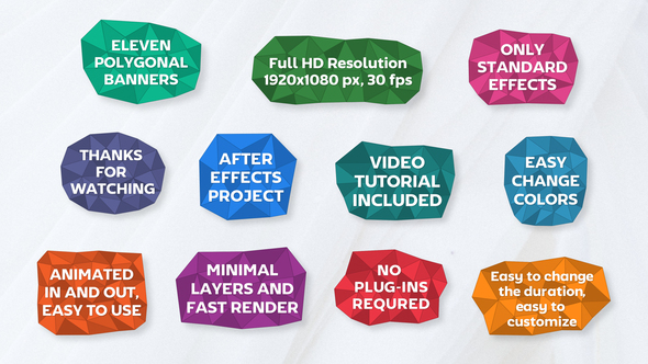 11 Polygonal Banners Titles template preview