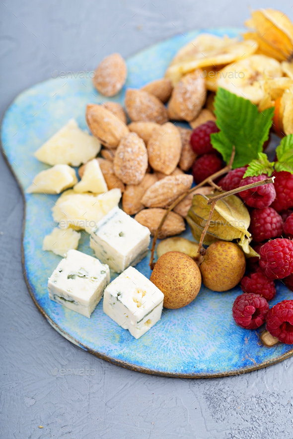 Fruit and nuts cheese board