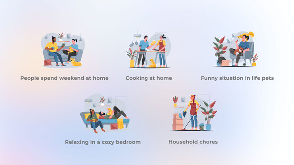 Rest at Home - Muted Colors Flat Concepts