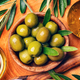 Green olives in wooden bowl - PhotoDune Item for Sale