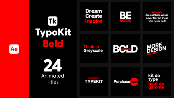 Typo Kit Bold Titles for After Effects alt