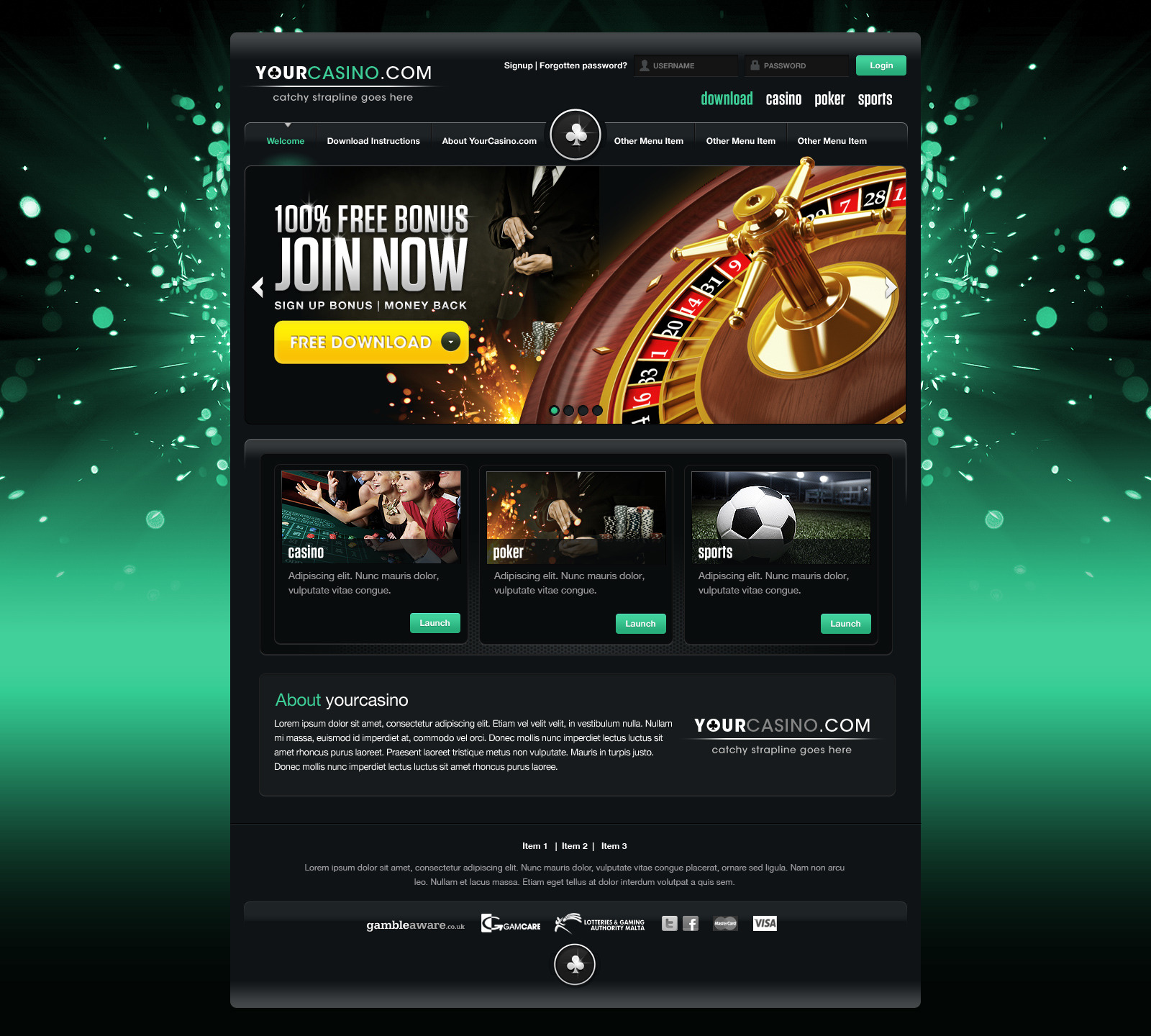 Casino Landing Page Template