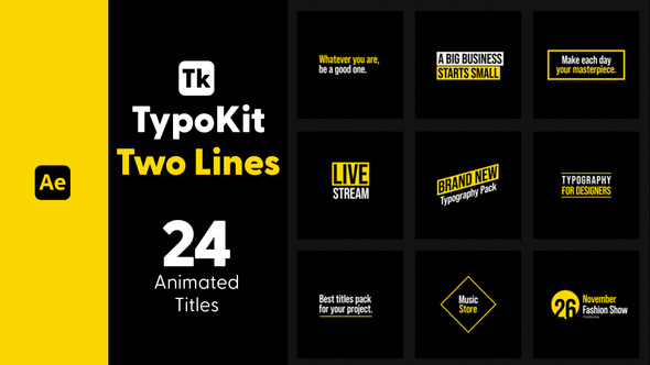 Typo Kit Two Lines Titles for After Effects alt