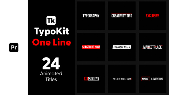 Typo Kit One Line Titles for Premiere Pro alt