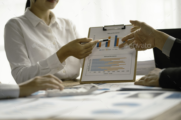 Professional management business team brainstorm meetings to plan investment projects, work together - Stock Photo - Images