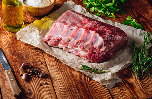 Meat with Rosemary, Clove and Peppercorn. - Stock Photo - Images
