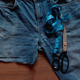 Upcycle old denim garbage. Recycling old jeans. Stack of old blue jeans - PhotoDune Item for Sale