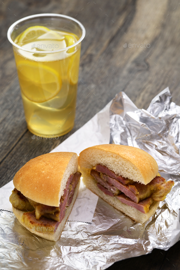 homemade peameal bacon sandwich, Toronto's signature dish - Stock Photo - Images