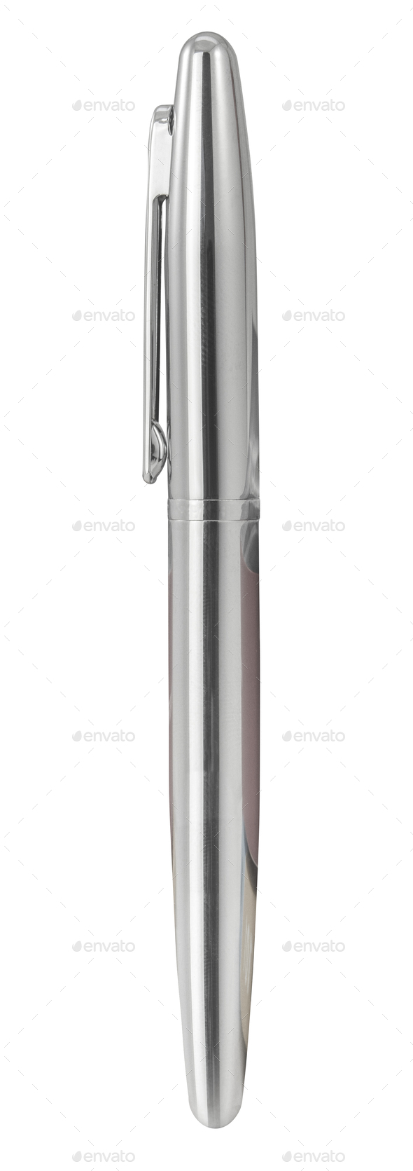 Isolated Silver Fountain Pen - Stock Photo - Images