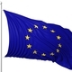 Waving flag of European Union on flagpole, isolated on white background. - PhotoDune Item for Sale