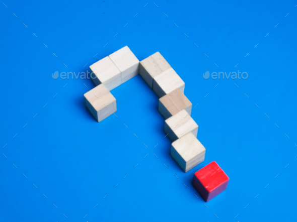 Wooden Cubes Arrange As Question Mark Symbol Question Mark Concept