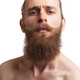 Bearded tattooed hipster on white background - PhotoDune Item for Sale