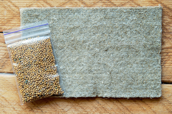 linen Mat for microgreen. growing micro-greens at home. natural base for growing plants.