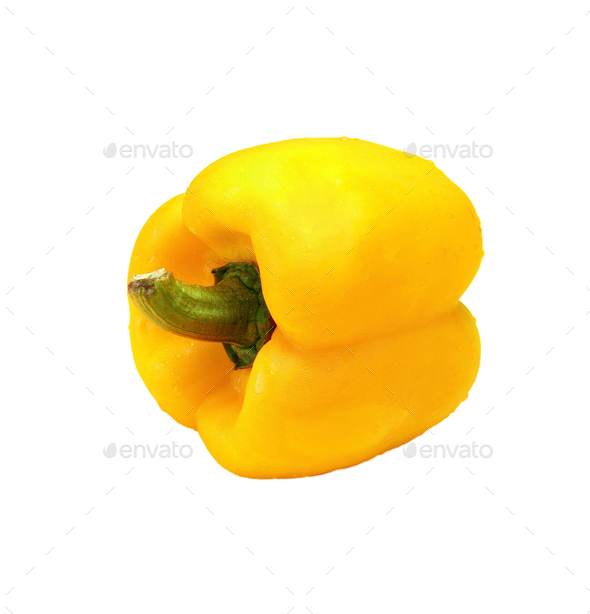 yellow pepper isolated on the white background - Stock Photo - Images