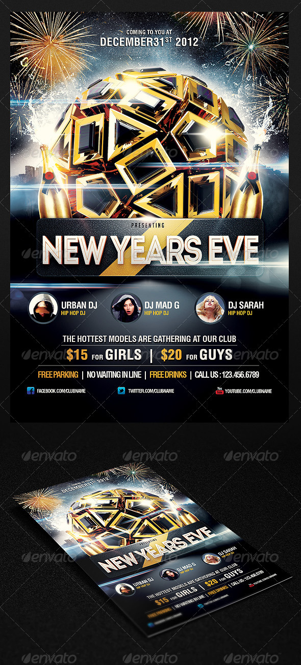 2013 New Years Eve Party Flyer Vol.3 - Clubs & Parties Events