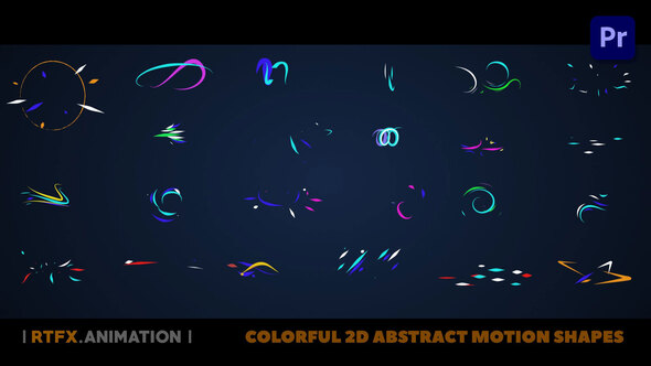 Colorful 2D Abstract Motion Elements [Premiere Pro]