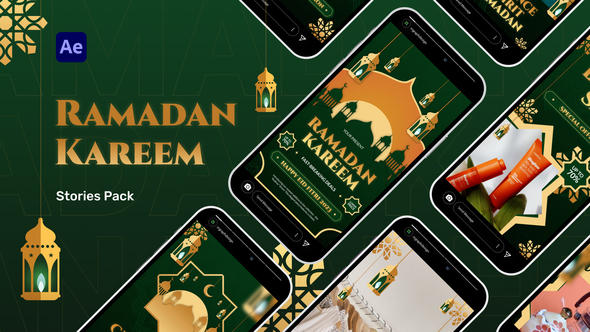 Ramadan Kareem Stories Pack Video Display After Effect Template Product Promo template preview