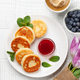 Cottage pancakes with jam, sour cream and berries - PhotoDune Item for Sale