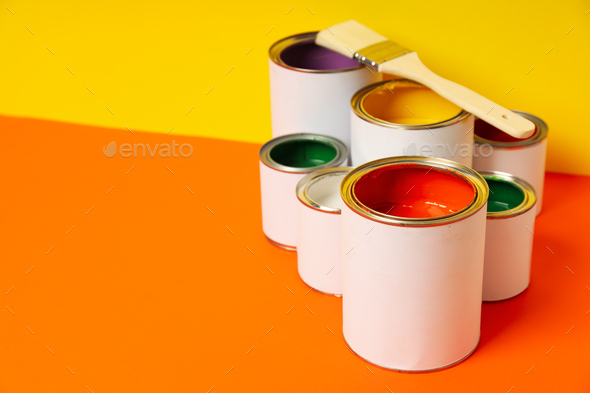 Tools for art and repairing - paint, space for text - Stock Photo - Images