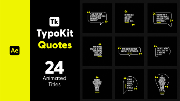 Typo Kit Quotes Titles for After Effects Titles template preview