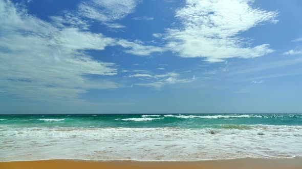 Beautiful tropical beach sea ocean with blue sky and white cloud alt