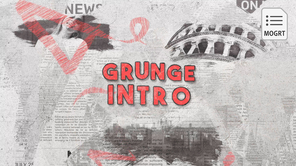 Grunge Brush Logo Intro - MOGRT