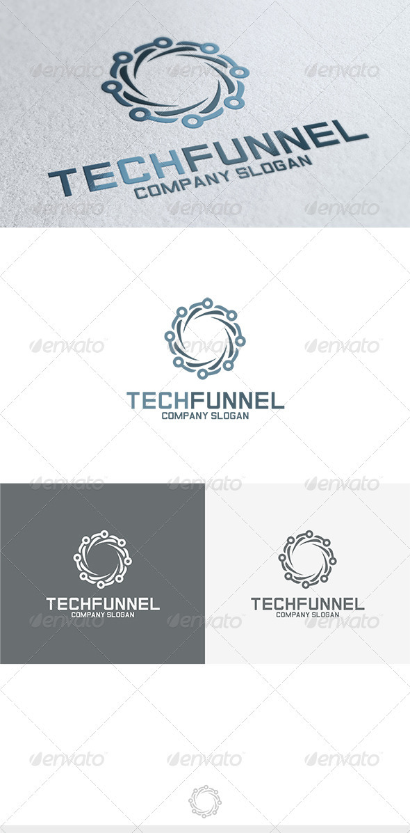 Tech Funnel Logo - Vector Abstract