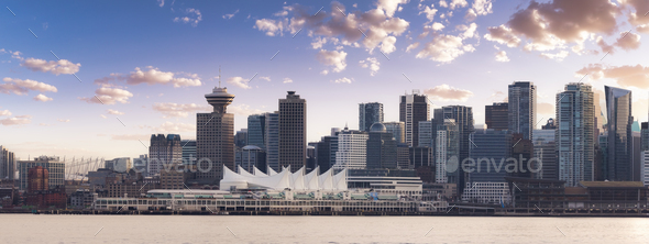 Canada Place, City Skyline, Urban Downtown Cityscape. Vancouver, BC - Stock Photo - Images