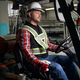 Male sitting in loading truck and working at enterprise - PhotoDune Item for Sale