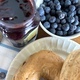 Closeup of blueberry bagels and jam with fresh blueberries - PhotoDune Item for Sale