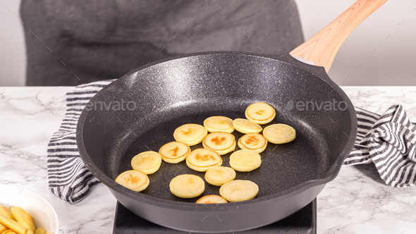 Mini pancake cereal Stock Photo by arina-habich